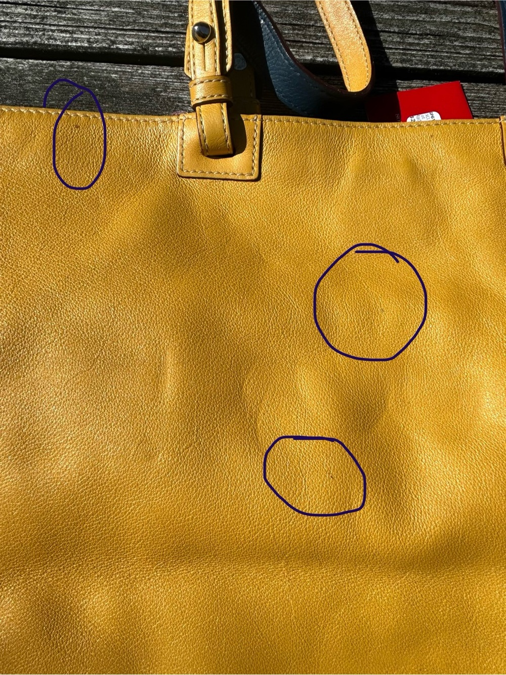 Dooney & Bourke Leather Tote in Mustard - Picture 7 of 9